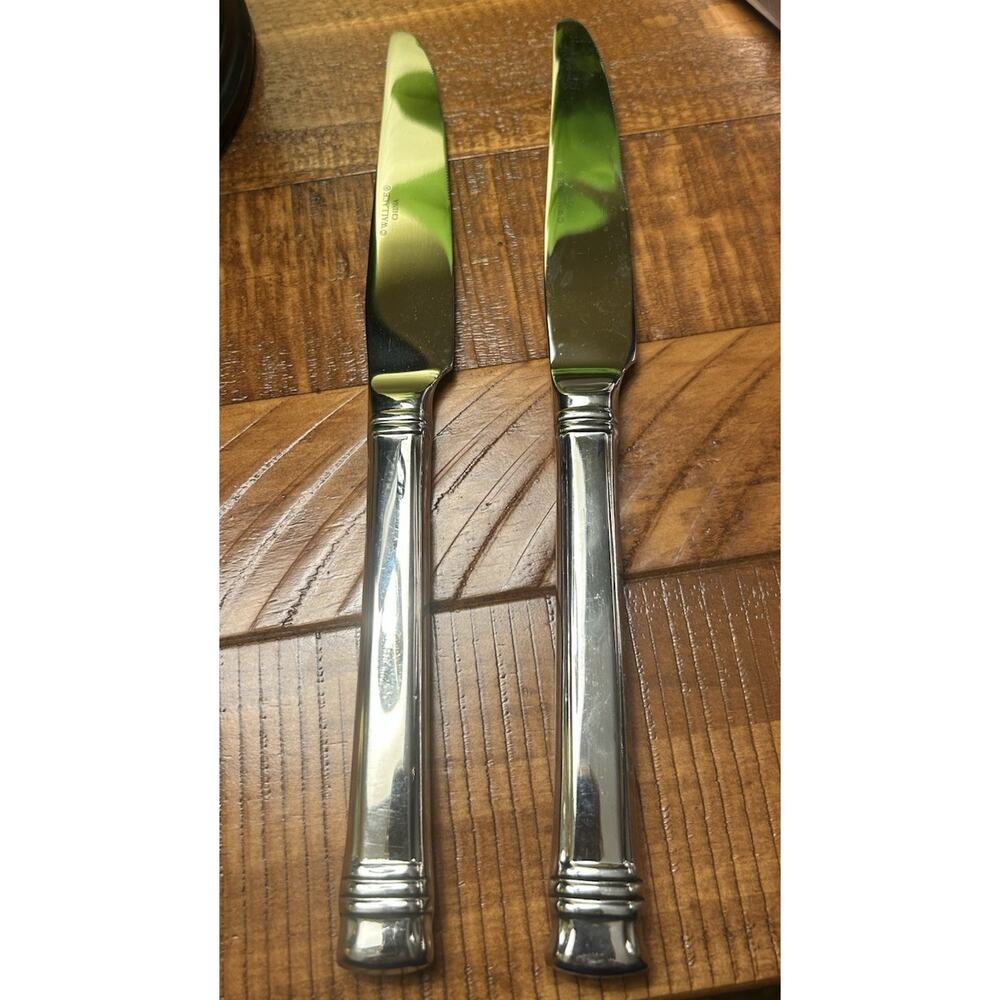 Wallace Zenith Frost Glossy Steak Knife 9.5” Set of 2 heavy stainless steel‎ EUC